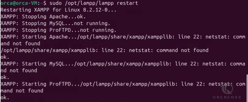 Fix XAMPP Failed to start - netstat command not found